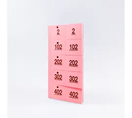 Garderobennummern Heftform, gelocht, Modell 464 / Tickets de vestiaire en forme de calepin, perforés, modèle 464