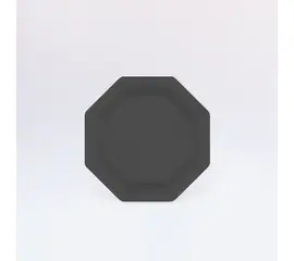 Teller 8-eckig schwarz (100 Stück), Modell 598.w / Assiette octogonale noire (100 pièces), modèle 598.w