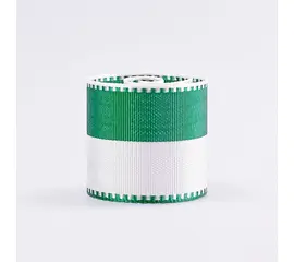 Repsseidenband 170 mm, Modell 3110.2 [Weiss-Grün (3)] / Ruban en soie côtelée de 170 mm de largeur, modèle 3110.2 [blanc-vert (3)]