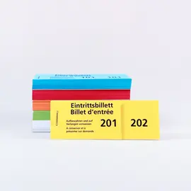 Eintrittsbillette in Blocks zu 100 Blatt Nr. 1 – 500, Modell 459 / Blocs de billets d'entrée avec 100 billets numérotés de 1 à 500, modèle 459