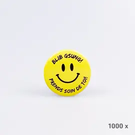 Button Blib Gsung! (1000 Stück), Modell 525.S / Badge « PRENDS SOIN DE TOI ! » (1000 pièces), modèle 525.S