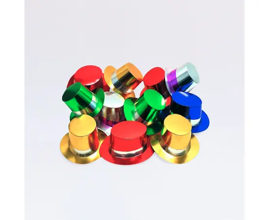 Bunte Zylinder (25 Stück), Modell 70 / Hauts-de-forme en plusieurs coloris (25 pièces), modèle 70