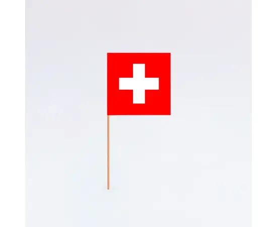 Plastikfähnchen Schweiz (5 Stück), Modell 763 / Petits fanions en plastique, Suisse, (5 pièces), modèle 763
