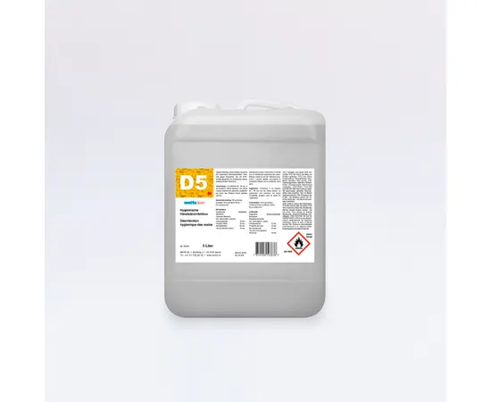 D5 Händedesinfektionsmittel (5 L), Modell 332123 / Désinfectant pour mains D5 (5 L), modèle 332123