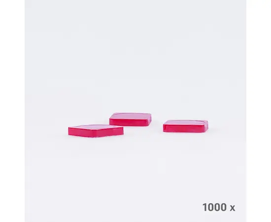 Abdeckplättli rot, viereckig (1000 Stück), Modell 6031 / Pions de loto rouges, carrés (1000 pièces), modèle 6031