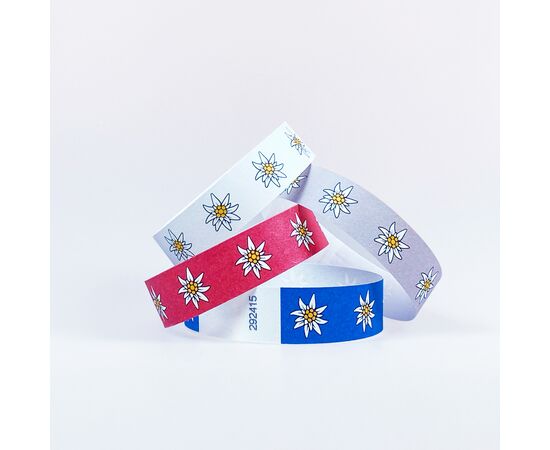 Kontrollbänder Edelweiss (100 Stück) [Rot] / Bracelet de contrôle « Edelweiss » (100 pièces) [rouge]