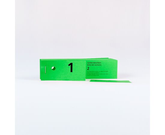 Garderobenscheine 2-teilig, Modell 460 / Tickets de vestiaire 2 parties, modèle 460