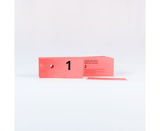 Garderobenscheine 2-teilig, Modell 460 / Tickets de vestiaire 2 parties, modèle 460